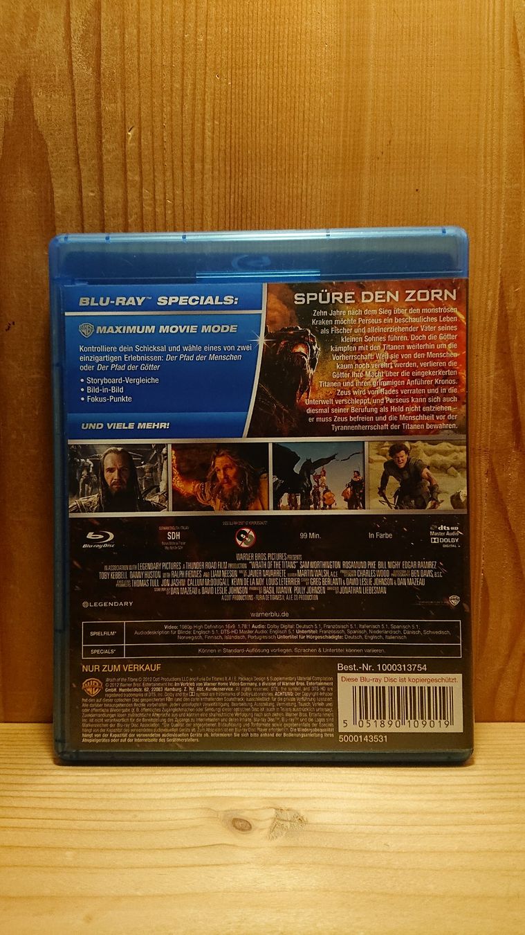 Tutti i DVDs: ZORN DER TITANEN Blu-Ray – Usato da Wilderswil venduto da Exebub 1