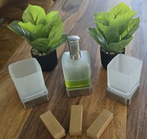 Emco Seifenspender und Becher Glas/Edelstahl Wandmontage