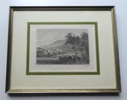 Stahlstich Bild Ansicht Bad Säckingen Rheinbrücke