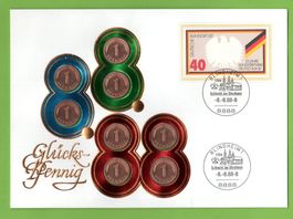 1988 Glückspfennig Stempel -8.-8.88-8 Blindheim 8888