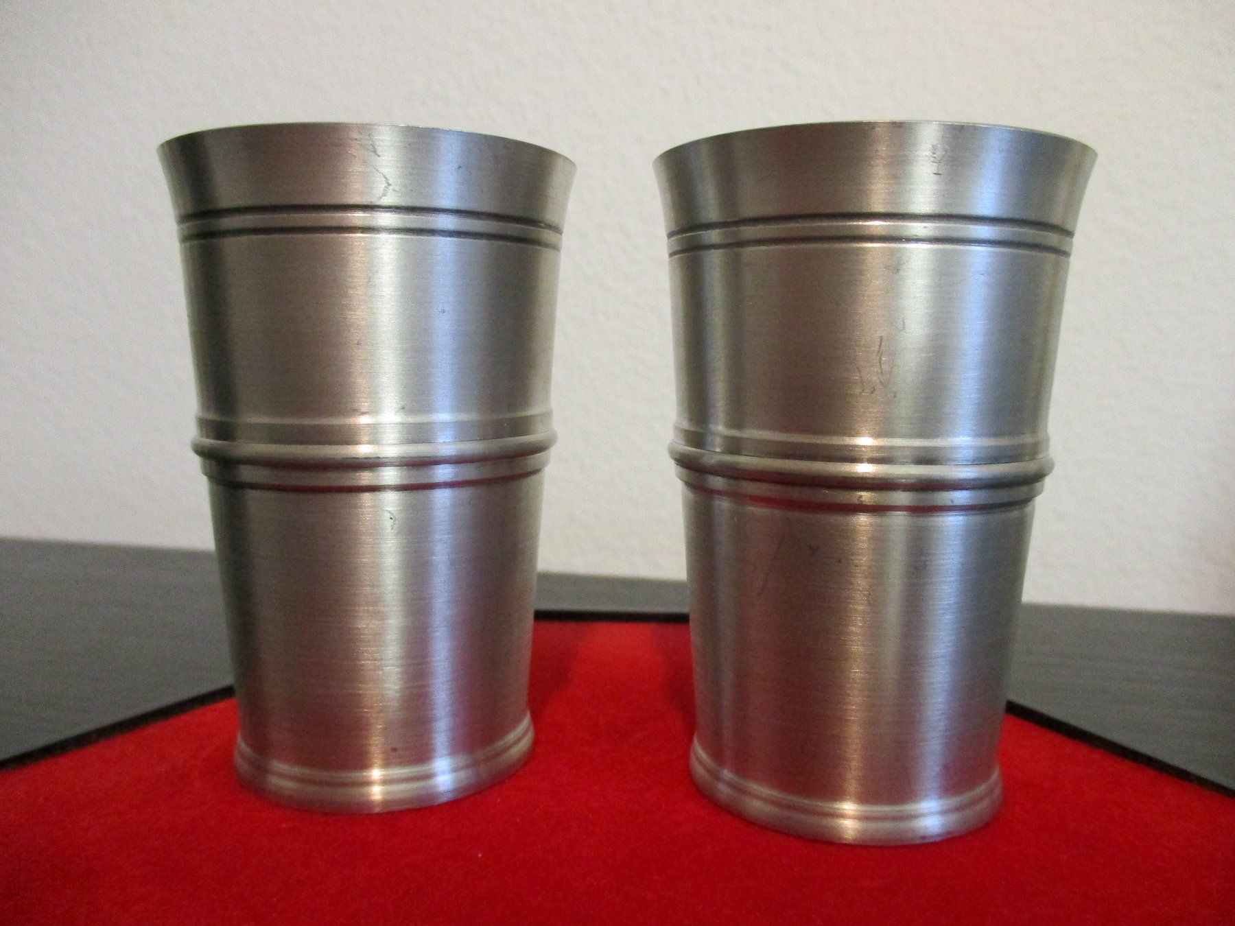 Set di piatti: 2 Zinnbecher Reinzinn – Usato da Olten venduto da Knuddeli02 4