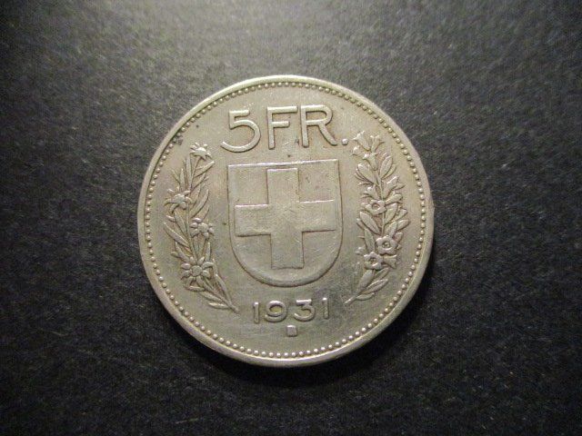 Tutti le monete: 1931  5.- Fr Superbe pièce  Superbe qualité – Usato da Lovens venduto da Jelmi