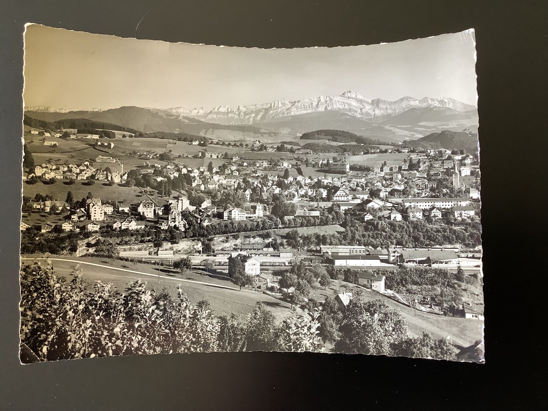 Cartoline postali: Herisau - Blick zum Säntis – Usato da Bassersdorf venduto da F-104fan