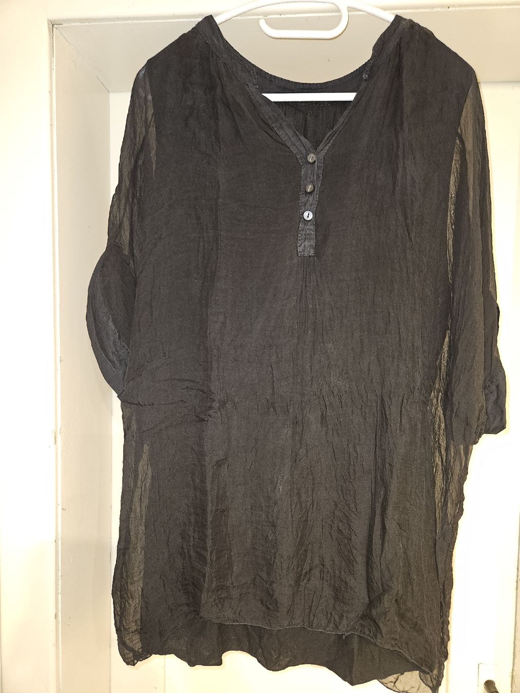 Camicette: Damen Bluse schwarz - Obermaterial Seide – Usato da Rheineck venduto da Eulalia40