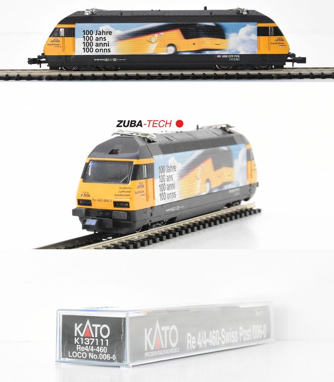 Kato K137111 E-Lok Re 460 100 Jahre Swiss Post SBB N GS OVP 