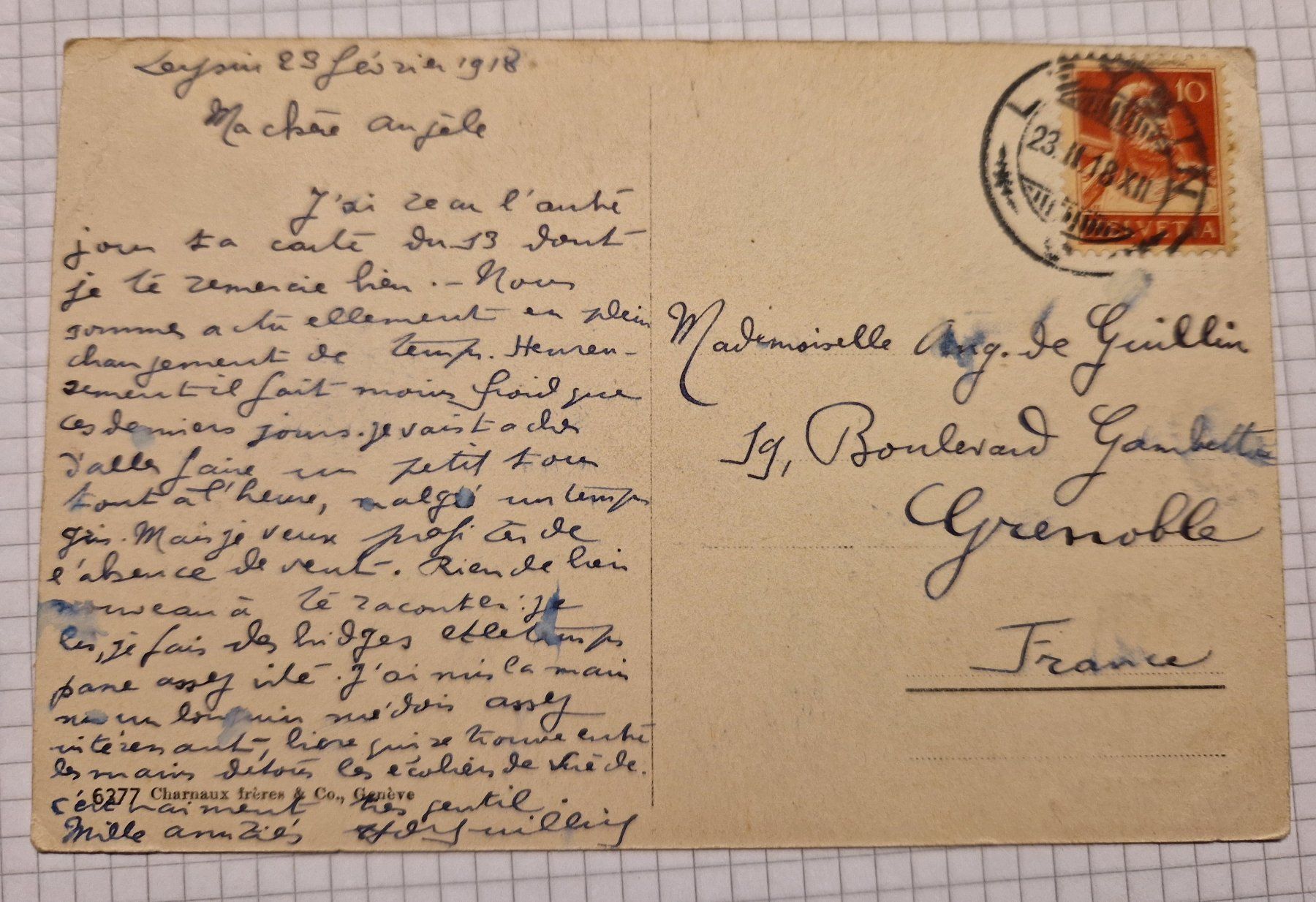 Ansichtskarten: Montreux Dent du Midi 1918 Chernex – Gebraucht aus Melchnau von Fishel 1