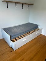 Tagesbett mit Bettkasten und Ausziehbett, weiss, 80x200cm