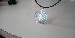 Collier avec pendantif arbre de vie chats plaqué argent NEUF