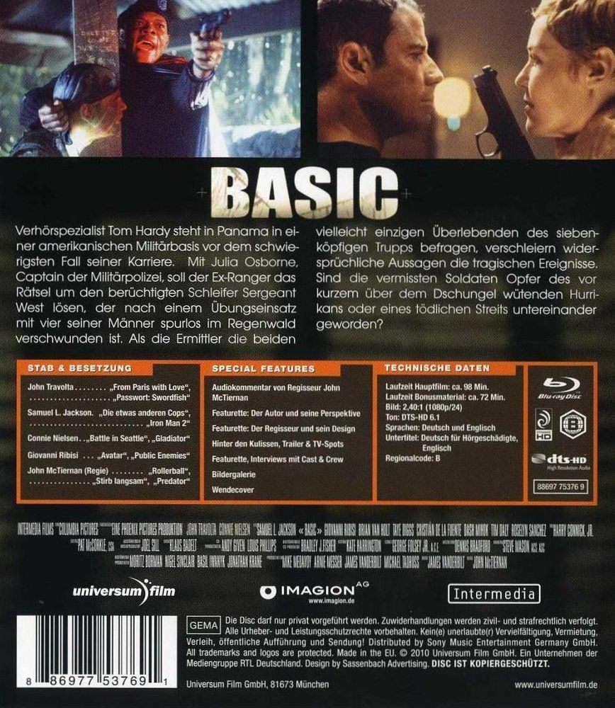 Tutti i DVDs: Basic (2003) McTiernan/John Travolta/Samuel L. Jackson/RAR – Usato da Volketswil venduto da cinephilia 1