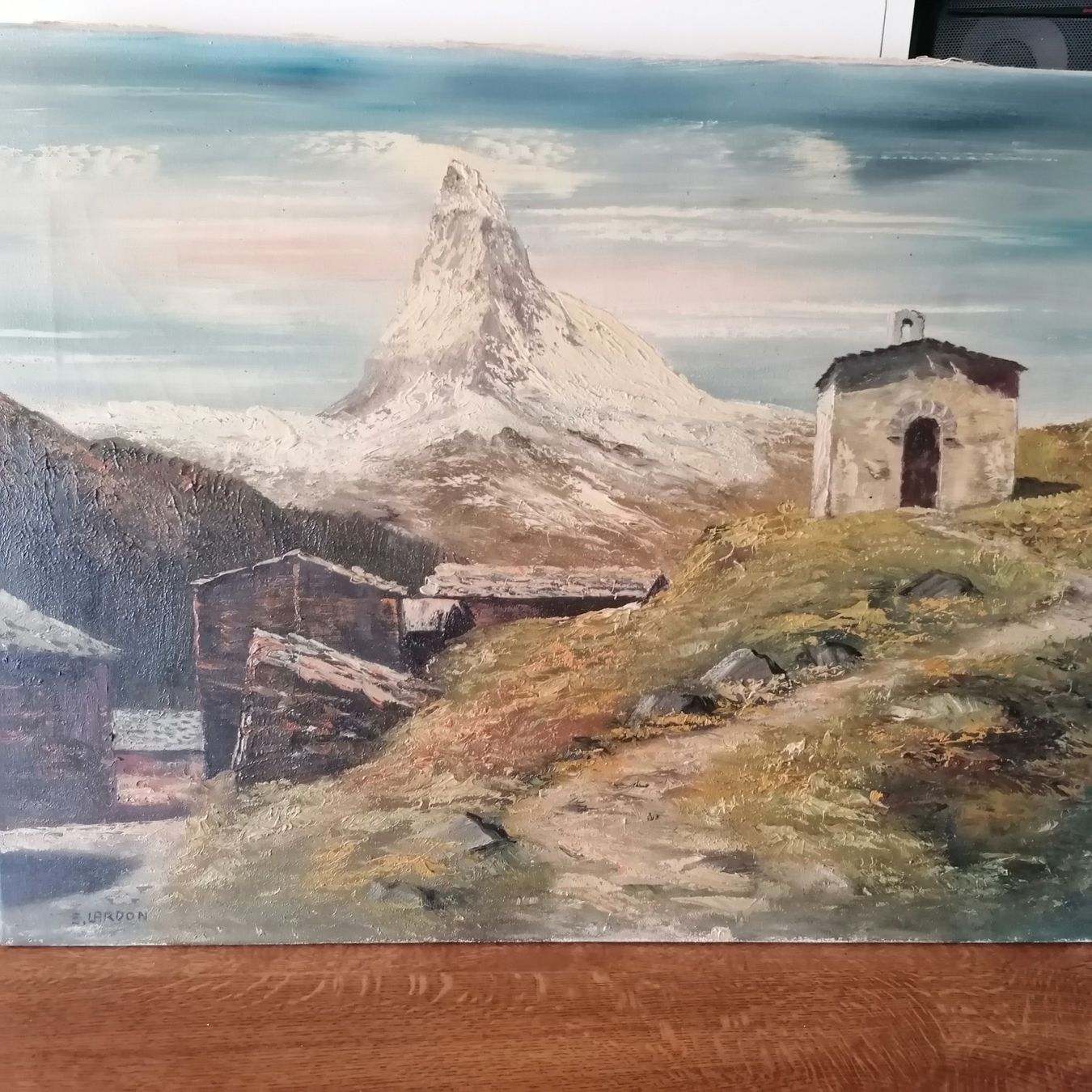Dipinti: ZERMATT. Chapelle de Findeln con Cervino – Usato da Mendrisio venduto da Accamuta