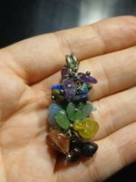 Wunderschöner Edelstein-Anhänger, Handarbeit, Chakrafarben