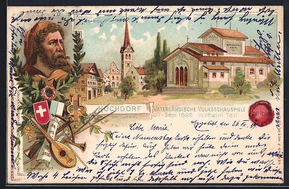 Cartoline postali: Litho Hochdorf, Vaterländische Volkssch – Usato da Berlin venduto da bartko-reher