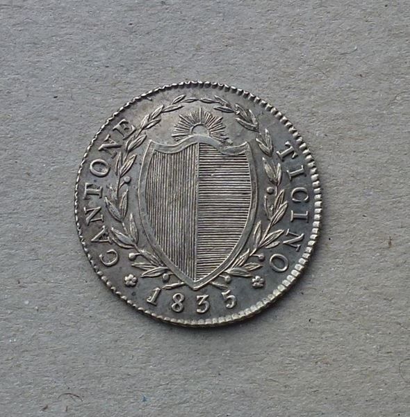Toutes les monnaies: Tessin ++ 1/2 Franco 1835 – D'occasion à Walkringen par Casablanca777 1