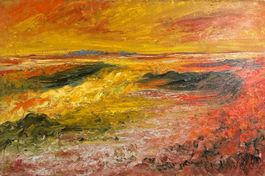 Karl Weber. Weite Landschaft. Öl auf Leinwand