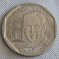 2 Franken Louis Pasteur 1995 Frankreich Münze guter Zustand