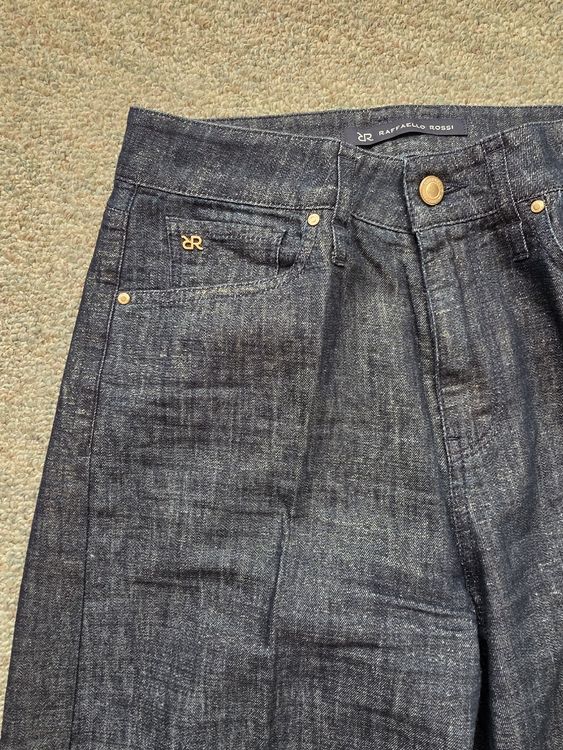 RAFFAELLO ROSSI JEANS SVENTY GOLDEN LUREX DENIM BLAU GR. 34 (Gebraucht ...