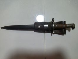 Schweizer Bajonett Modell 1914 mit Scheide nummeriert