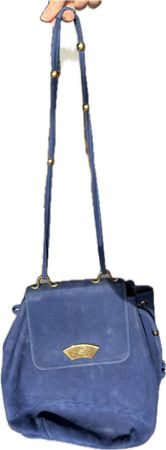 Sac à main Karl Lagerfeld vintage en daim bleu royal 