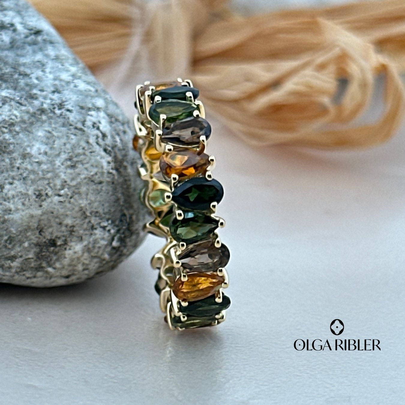 Olga Ribler Anelli: Memory Ring Sterling Silber 925,Multiturmaline, Grösse 56 – Nuovo (secondo la descrizione) da Luzern venduto da byolgaribleroutlet 1
