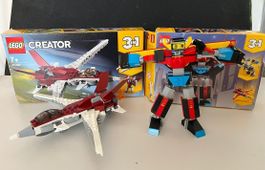 Set Lego Creator 31086 Flugzeug & 31124 Roboter - Komplett!