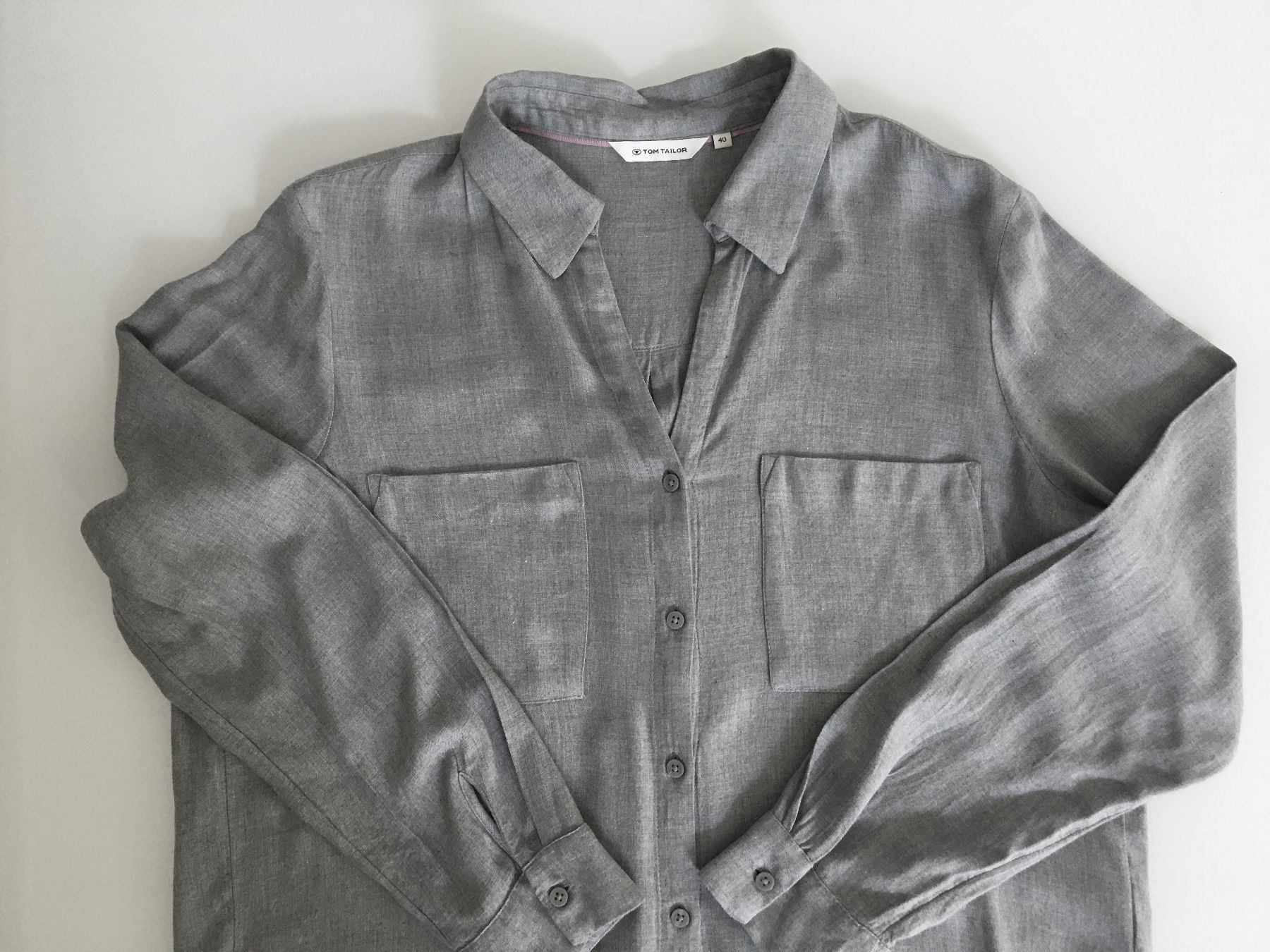 Tom Tailor Blusen: Camicia donna TOM TAILOR 100% viscosa grigia – Gebraucht aus Bellinzona von Sveva-Style-Hunter 2