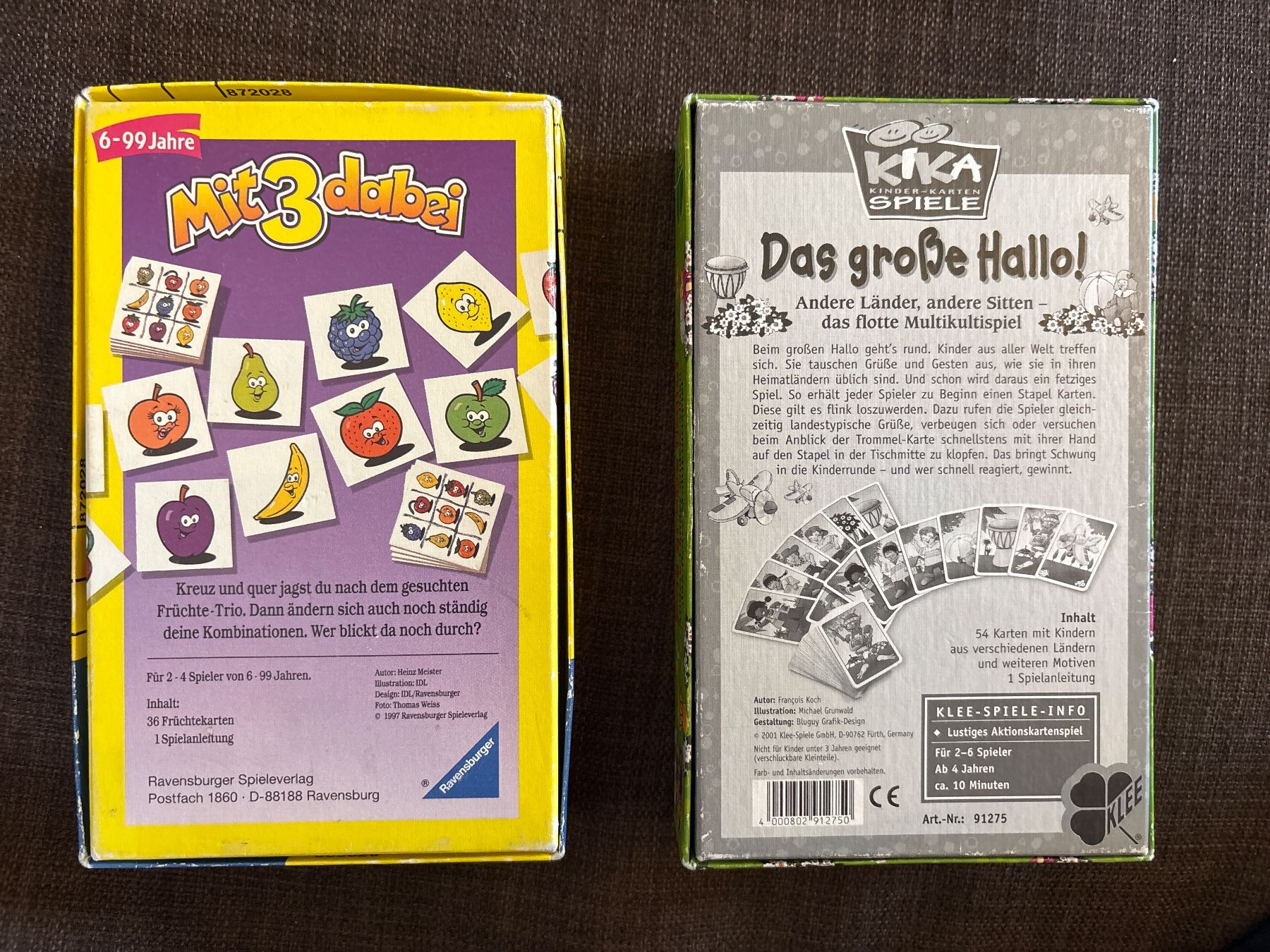 Ravensburger Giochi: 2 Kinder-Kartenspiele: – Usato da Genève venduto da Livsonman 1