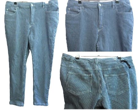 s.Masse Gr. 44/46 gestreifte 7/8 Hose Stretch WONDERJEANS