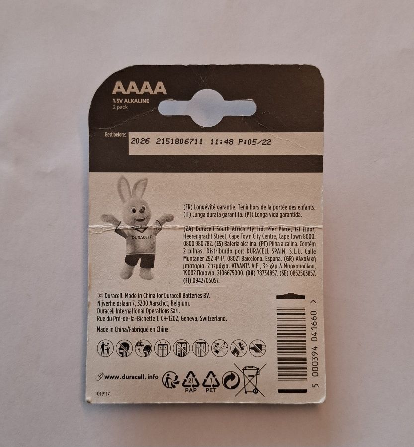 Duracell Caricatori & Batterie: 4 AAAA Batterien – Nuovo e nell'imballaggio originale da Biglen venduto da AAA-DING-DONG 2