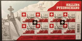 2018, Zierbogen 'Swiss Olympic' No. 1661, ET gestempelt