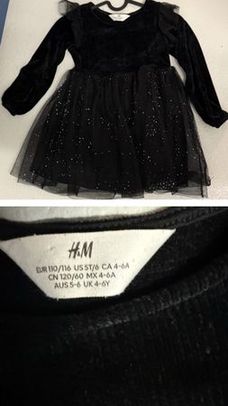 Dress H&M velvet and tulle black size 110/116 cm