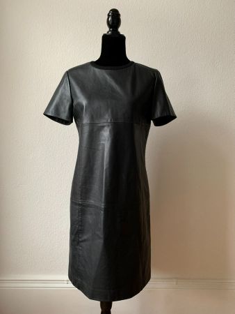 MAX MARA: Neu/ungetragen - Schwarzes Kleid aus Lammnappa, M