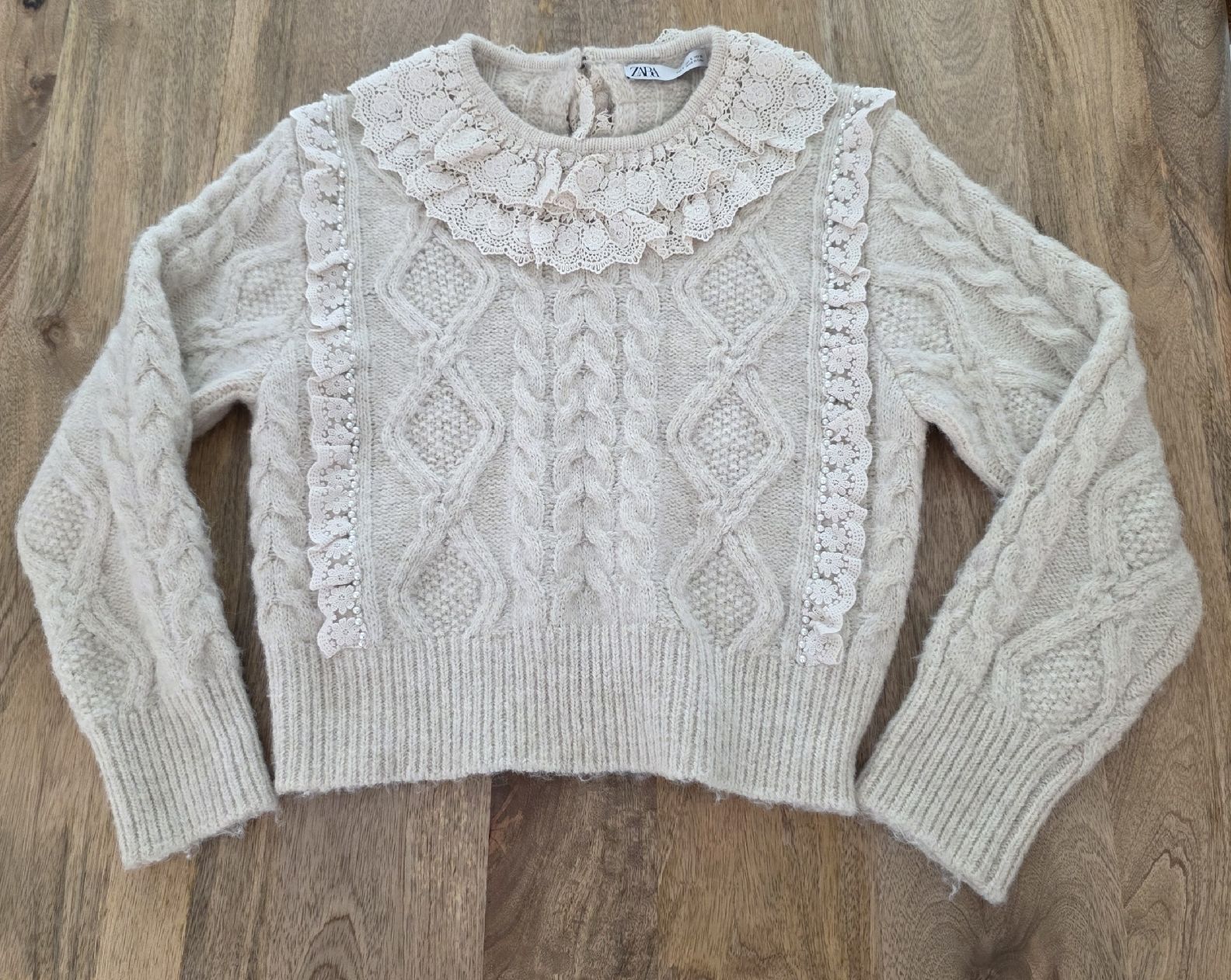 Zara Maglioni & Felpe: Zara Pullover Strick mit Spitze Perlen beige Grösse S – Nuovo (secondo la descrizione) da Rheinsulz venduto da Gilea 5