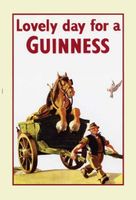 BLECHSCHILD- 3D-GUINNESS-LOVELY DAY-BAUER ZIEHT WAGEN MIT