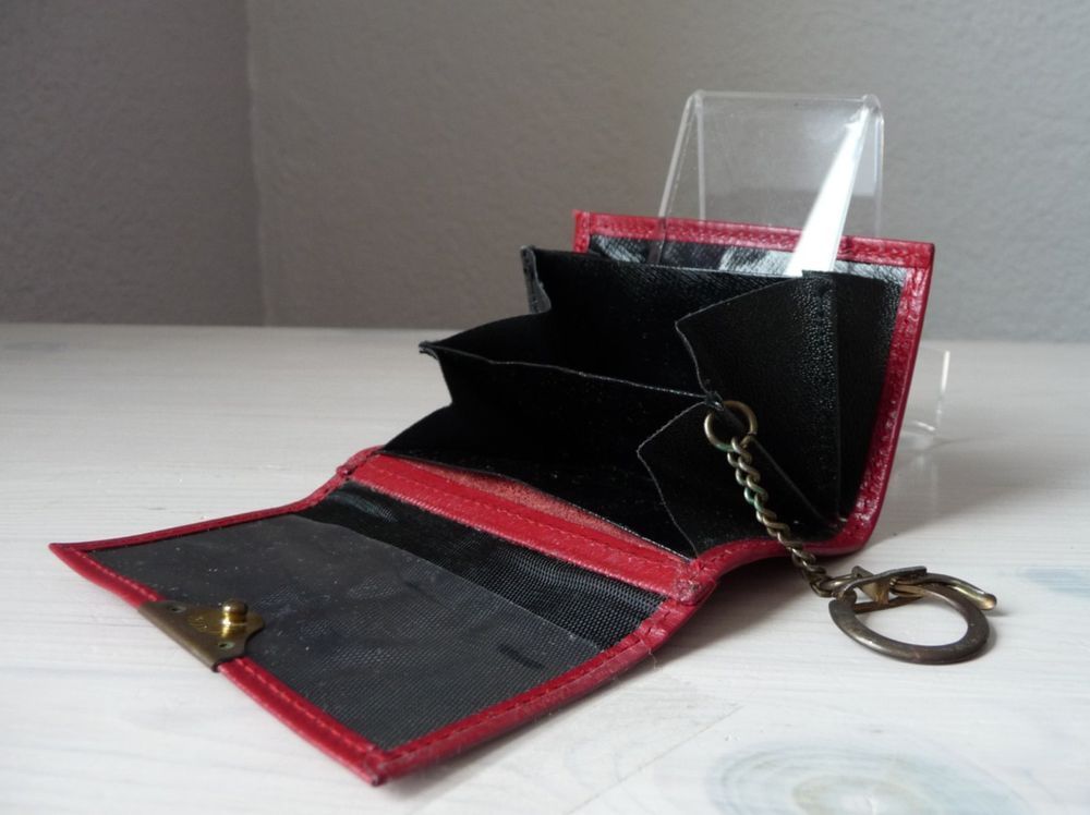 Porte-monnaie Vintage Femme - Simili Cuir Noir - Pochette Type Portefeuille
