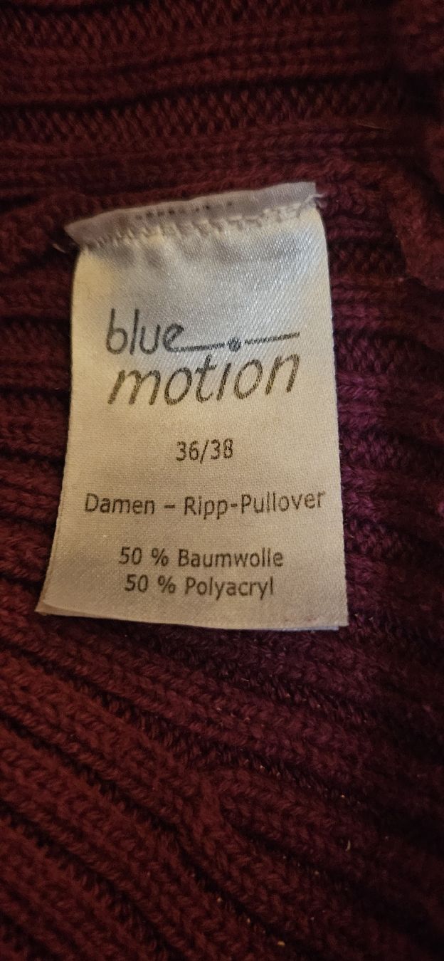 Maglioni & Felpe: Damen Ripp-Pullover Gr. 36/38, weinrot, Bluemotion – Usato da Basel venduto da NikaV13 1