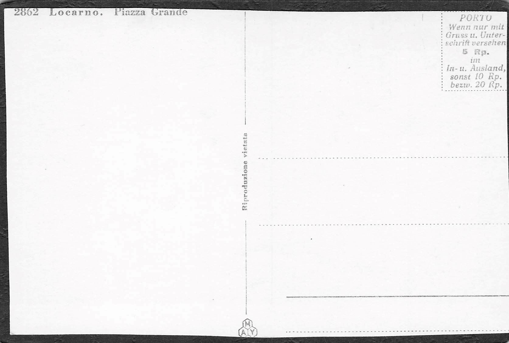 Cartoline postali: ^Locarno Piazza Grande , Echtfoto – Usato da Reichenburg venduto da Pipo-67 1