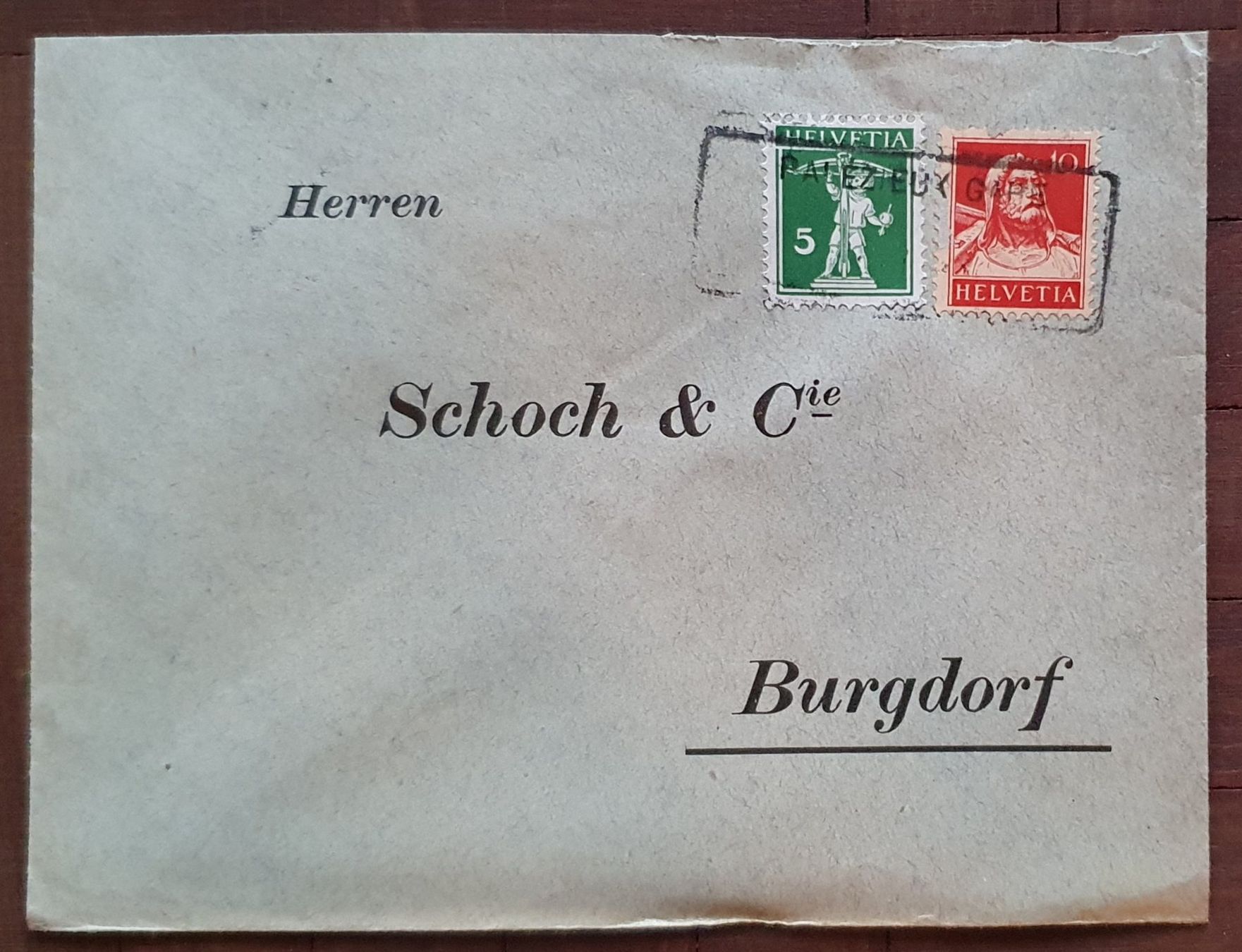 Tutti i francobolli: Brief mit Aushilfsstempel PALEZIEUX - GARE – Usato da Kreuzlingen venduto da Rschweiz1