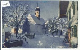Dorfidylle im Winter - Künstlerkarte