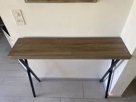 Schmaler Konsolentisch Holzoptik/Metall 100 × 25 × 79,5 cm