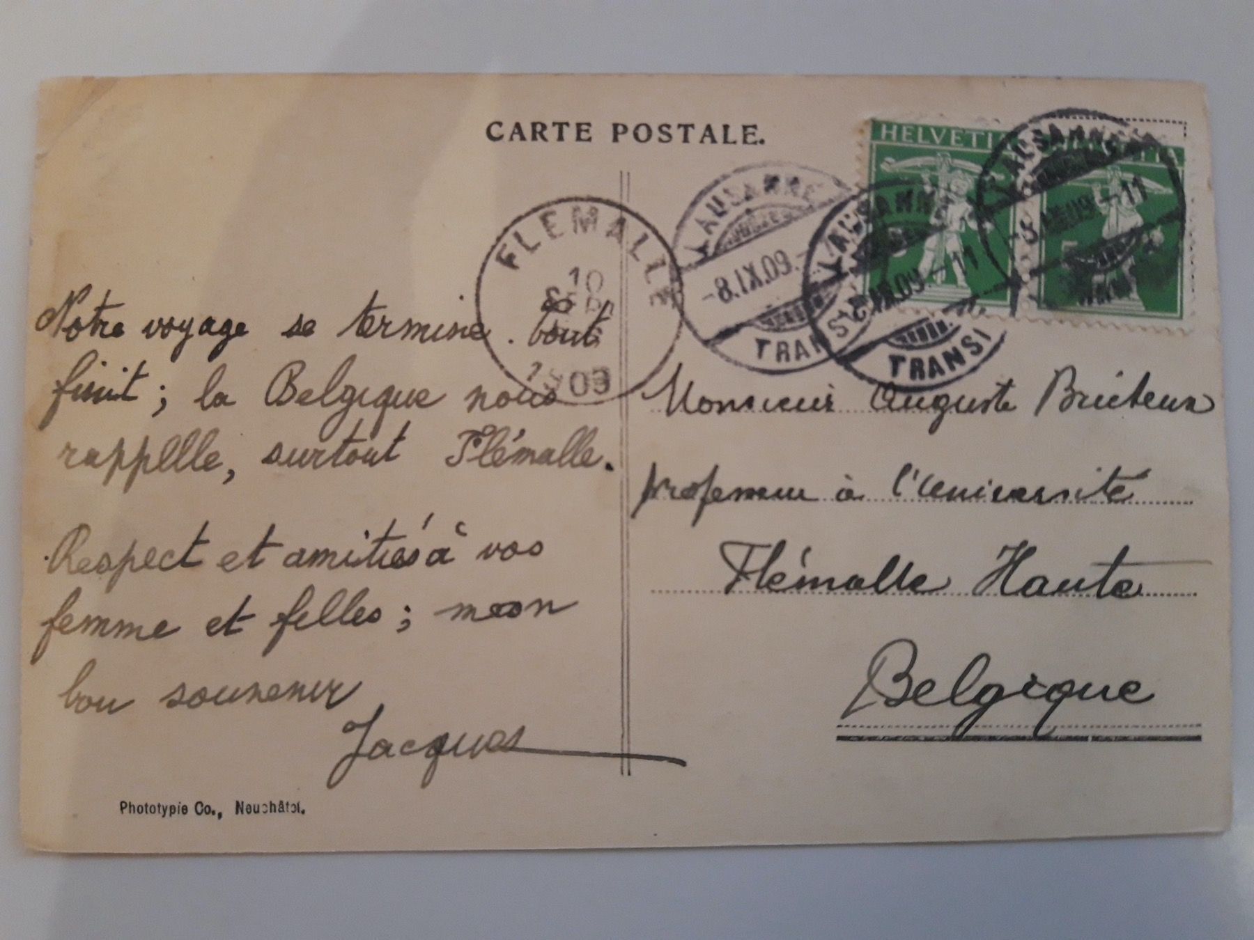 Cartoline postali: Lausanne L'Université – Usato da Sargans venduto da nicsam1815 1
