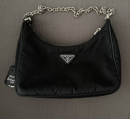 Nylon- und Saffiano Leder-Schultertasche PRADA