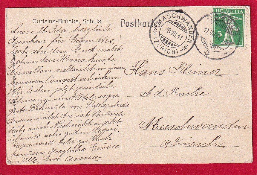 Cartoline postali: SCHULS GURIANA-BRÜCKE – Usato da Grüningen venduto da Kartensammler 1