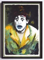 TOP Angelo Pradier Clown Ölgemälde 1960er Jahre