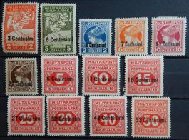 Österreich Italien Feldpost Kat. 20-25 & Porto 1-7 * 1918
