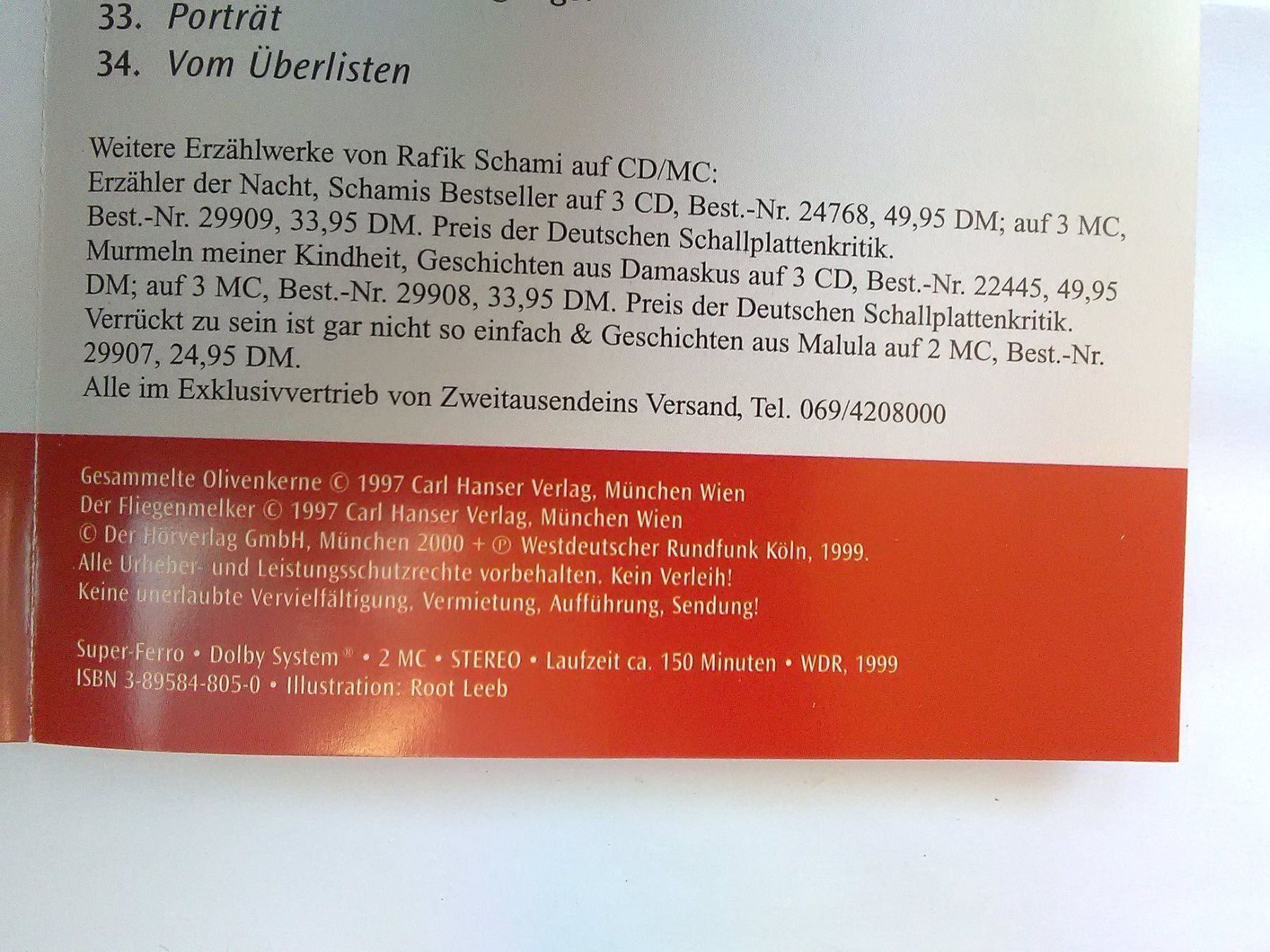 Musicassette: Die Farbe der Wörter - Kalendergeschichten – Usato da St.Galllen venduto da elkaphone 6