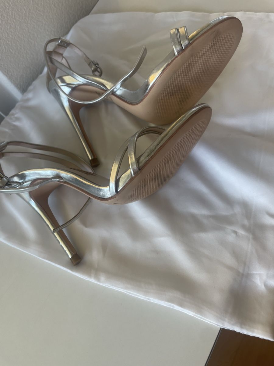 Scarpe da donna: Silberne Zara High Heels, Gr. 36, Partyschuhe – Nuovo (secondo la descrizione) da Winterthur venduto da Lili3435 2