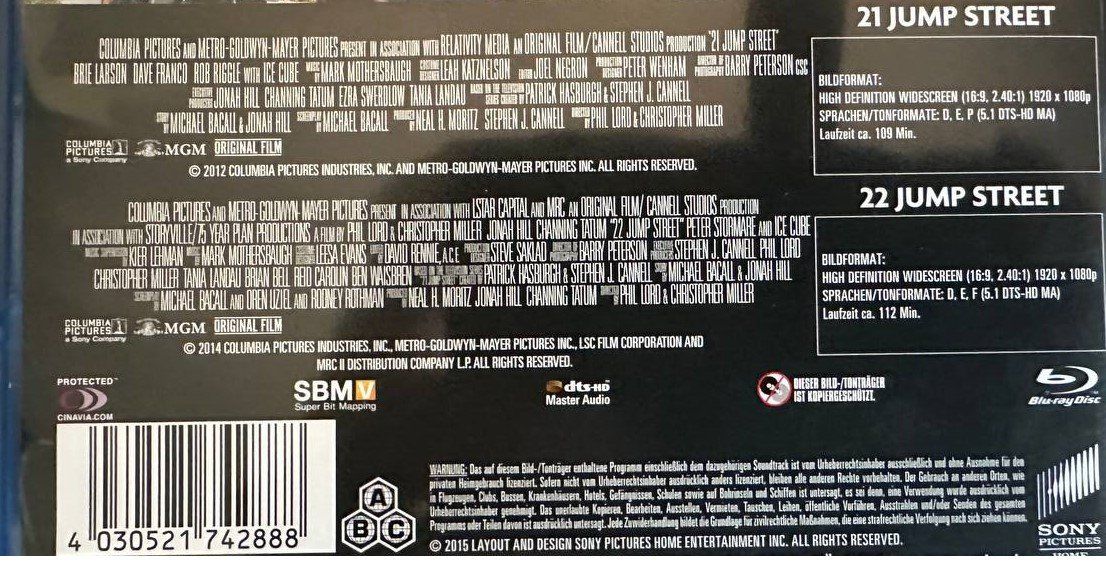 Tutti i DVDs: 21 & 22 Jump Street Blu-ray Doppelpack – Usato da Beringen venduto da Mantafisch1 2