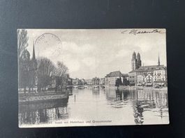 AK ZH Zürich, Inseli mit Helmhaus und Grossmünster