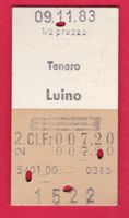 KARTON BILLETT, TENERO - LUINO, 2.KLASSE, RETOUR, HALBTAX