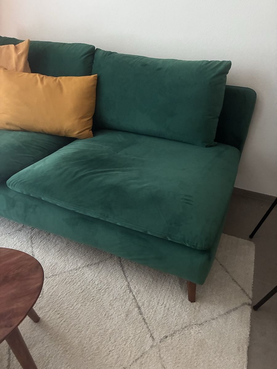 Divani: Ikea Söderhamn Sofa mit Etsy Samtbezug grün  – Usato da Pratteln venduto da pet_7l7y 1